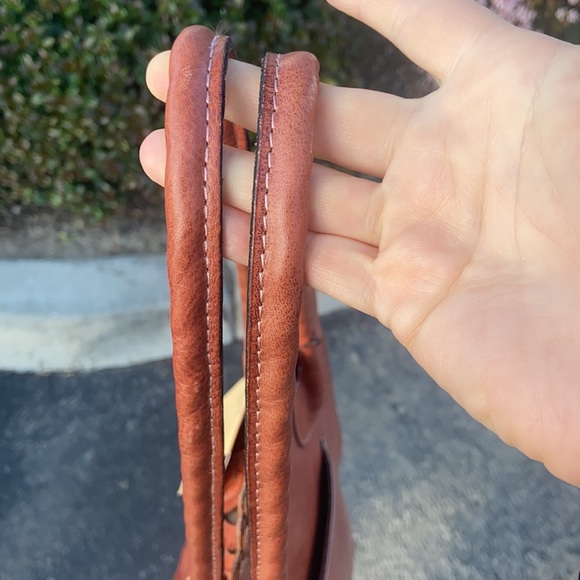 NEW Patricia Nash SPRING TOOLED LEATHER TOTE CAVO DUSTY ROSE LARGE BROWN CUTOUT - Picture 8 of 16